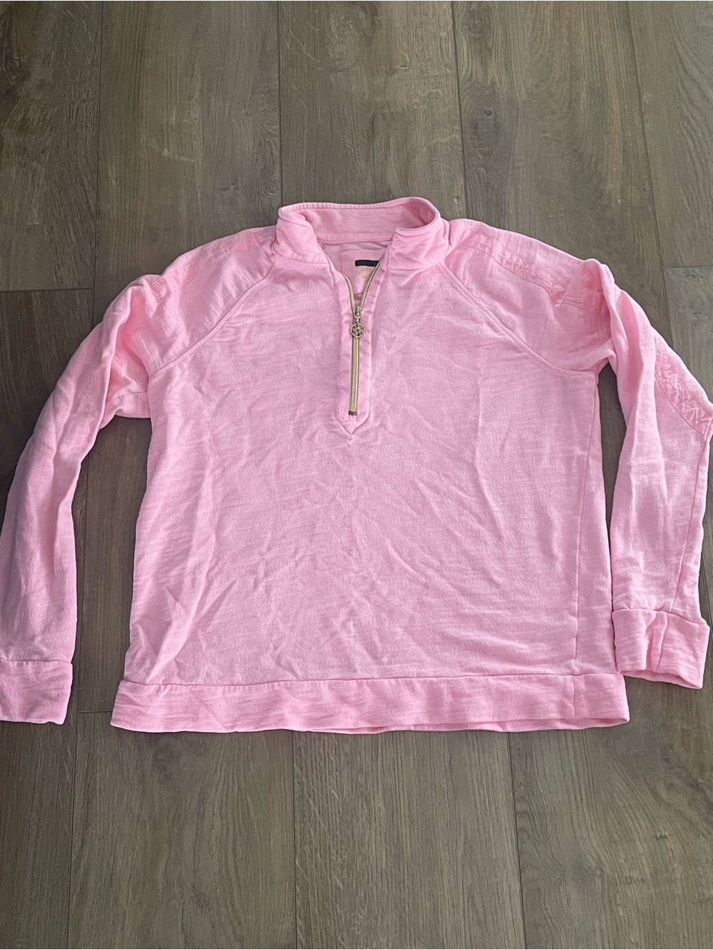 Lilly Pulitzer Light Pink Quarter-Zip Pullover Sweatshirt